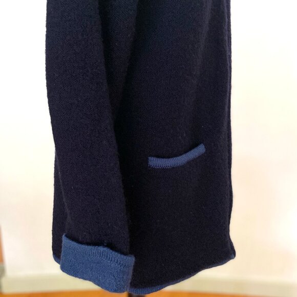 Vintage Pickett & Smith Black and Navy Wool Zipper Jacket, Size Medium - Picture 8 of 14